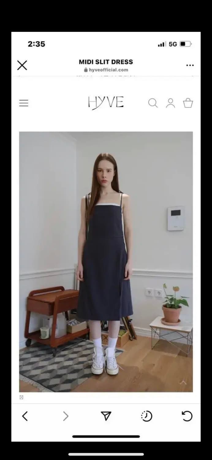 hyve 하이브 MIDI SLIT DRESS 미디 슬릿 드레스 상품이미지1