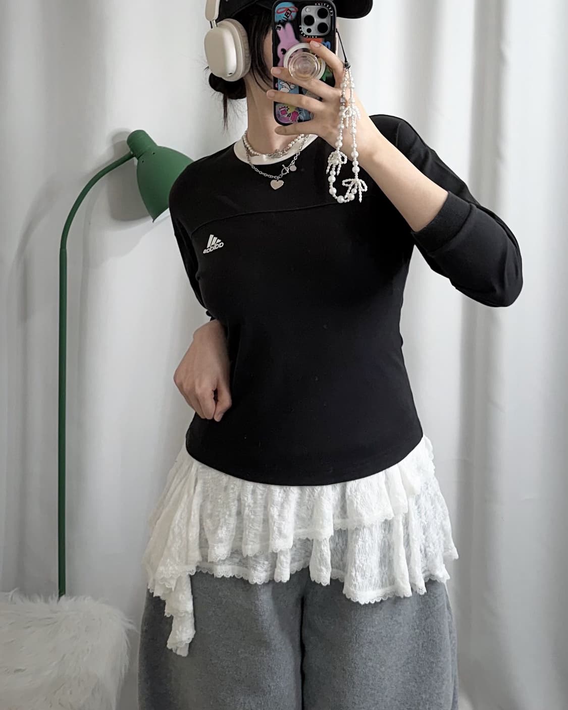 아디다스 블랙 백 프린팅 티셔츠 상품이미지3