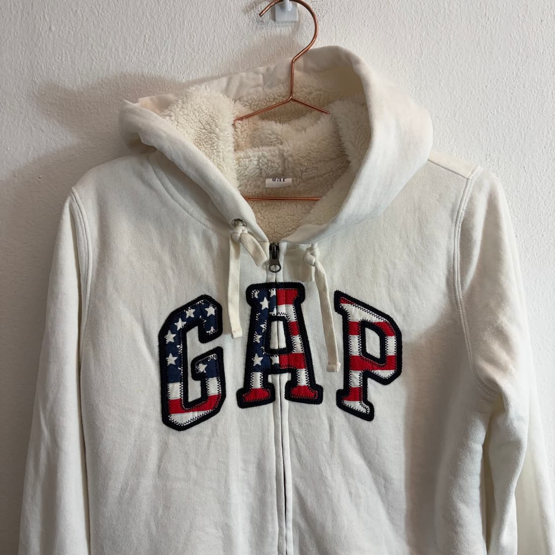 갭 GAP 성조기 로고 후드집업 아이보리(XS) 상품이미지3
