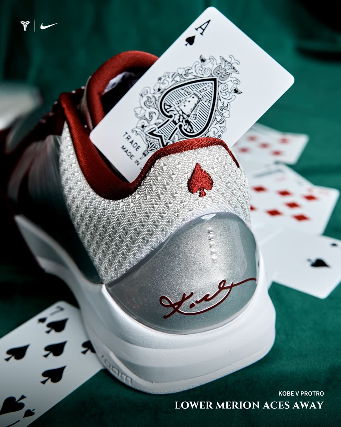 [320]나이키 코비5 로우어 메리온 에이스 어웨이 메탈릭 실버 팀 레드 상품이미지6