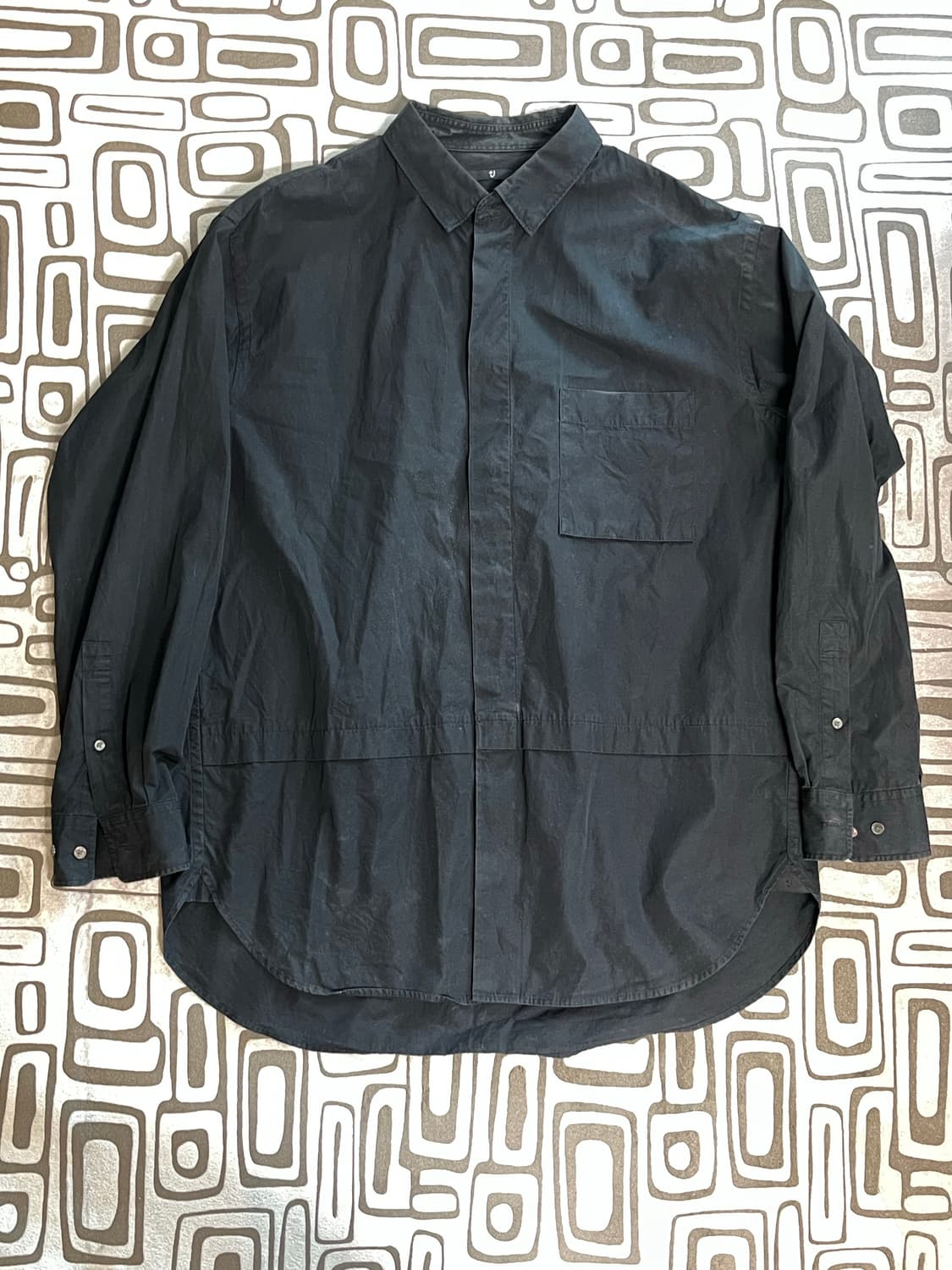 SS21 +J 유니클로 오버사이즈 포켓 셔츠 아이보리 & 블랙 일괄 상품이미지2