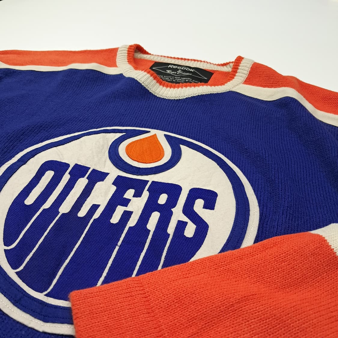 CL213 2XL 리복 90s한국판 NHL 오일러스 블루 하키스웨터 상품이미지4