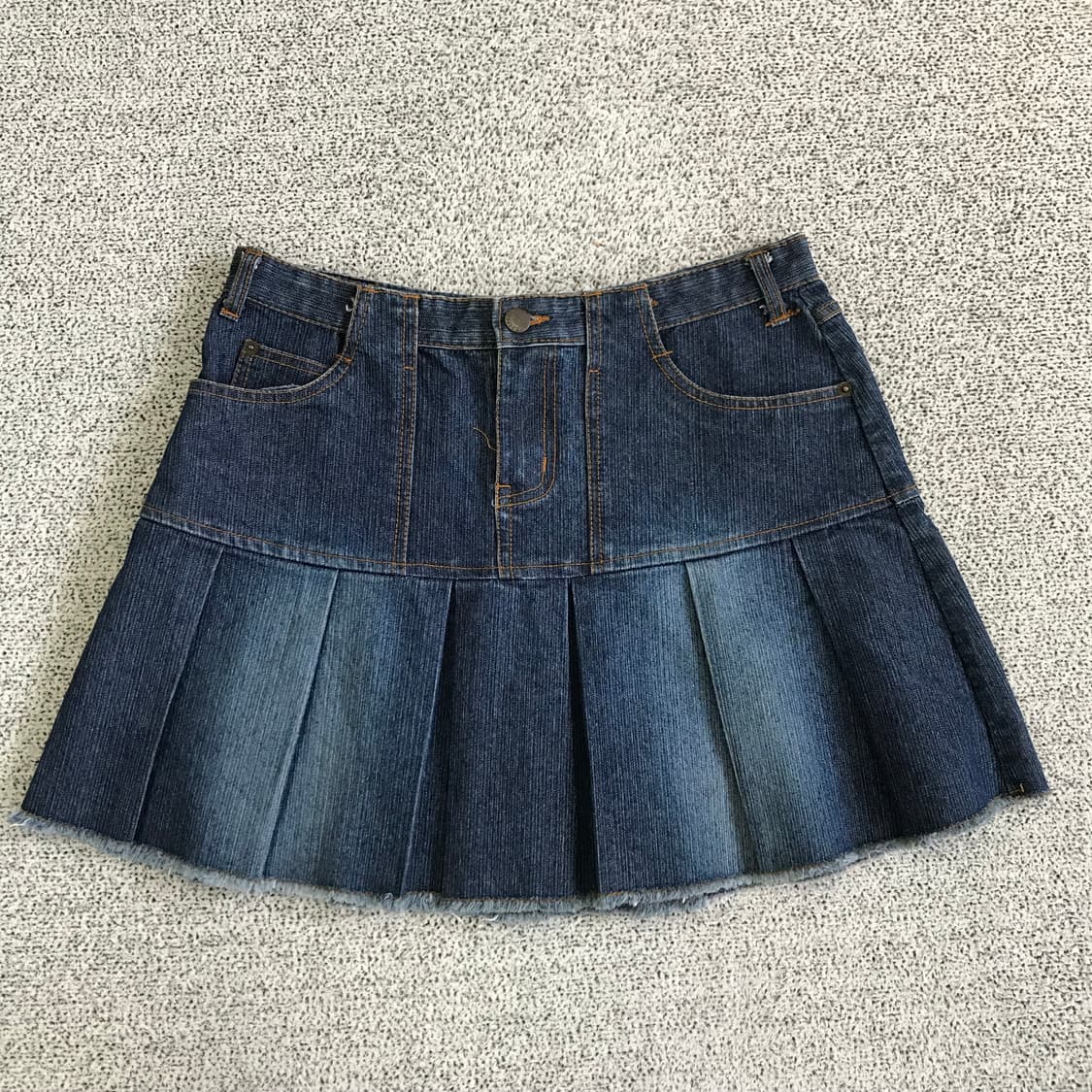 데님 미니 플리츠스커트 상품이미지1