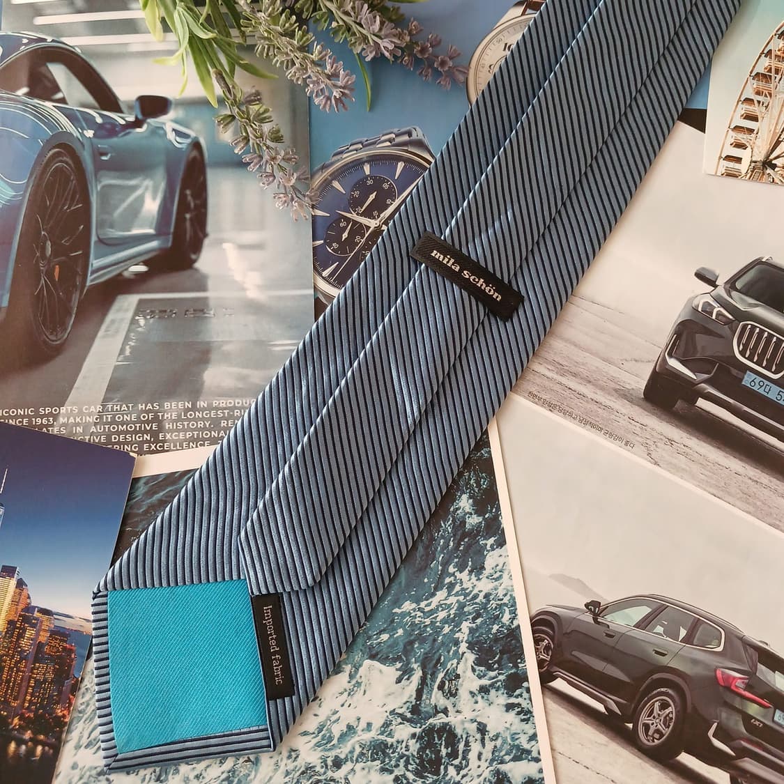 밀라숀 실크 핀스트라이프 넥타이 9.7cm A+~A등급 A19024
 상품이미지4