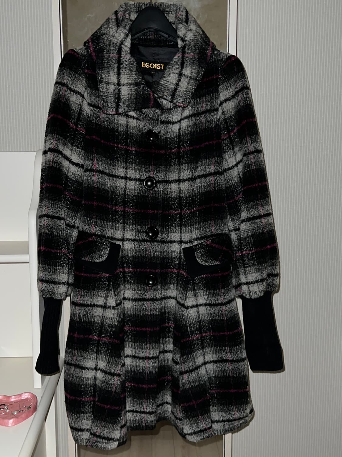 lovely check wool coat 상품이미지3