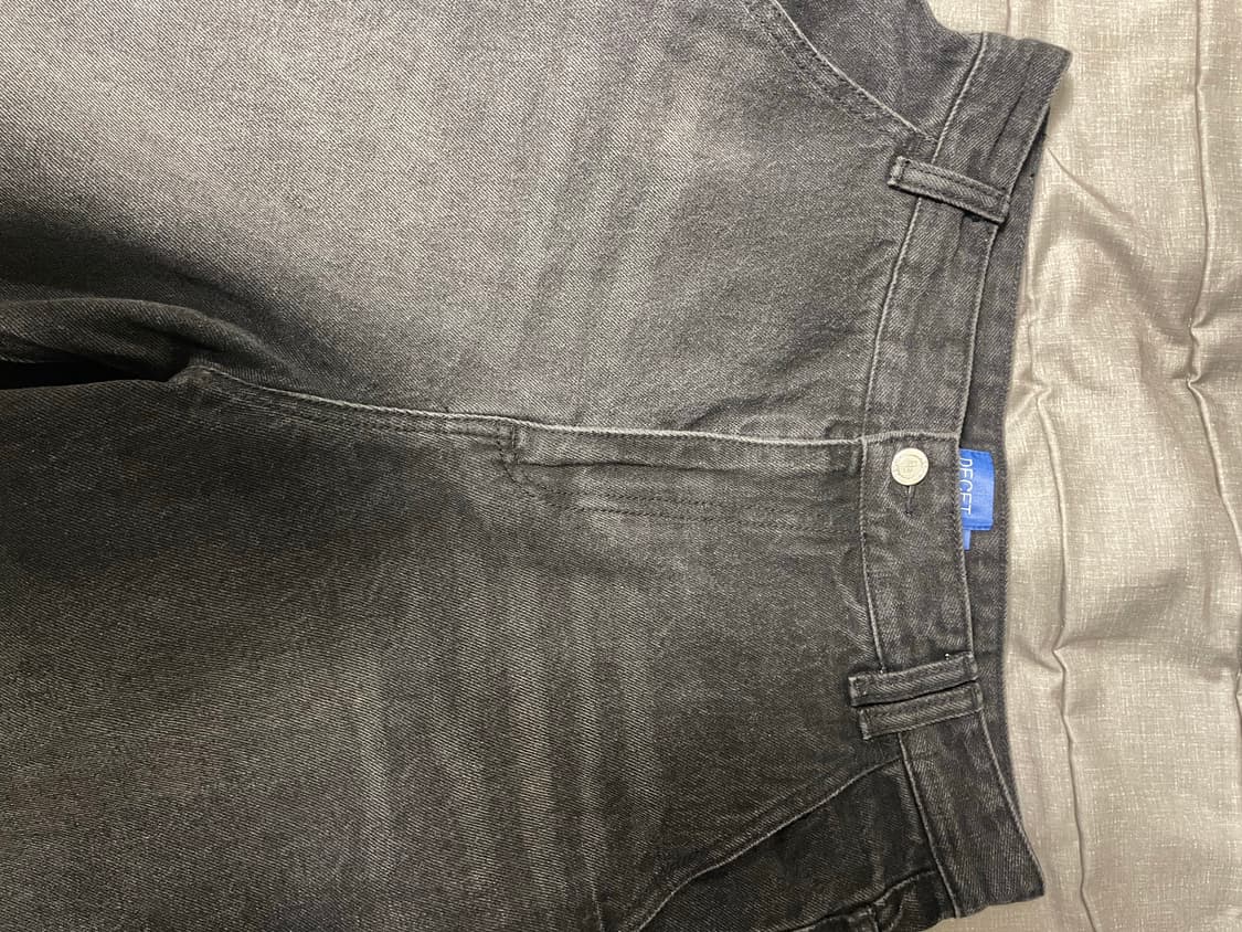 데케트 패션플래닛 올시즌 릴랙스드 와이드 데님 진 블랙 30 상품이미지3