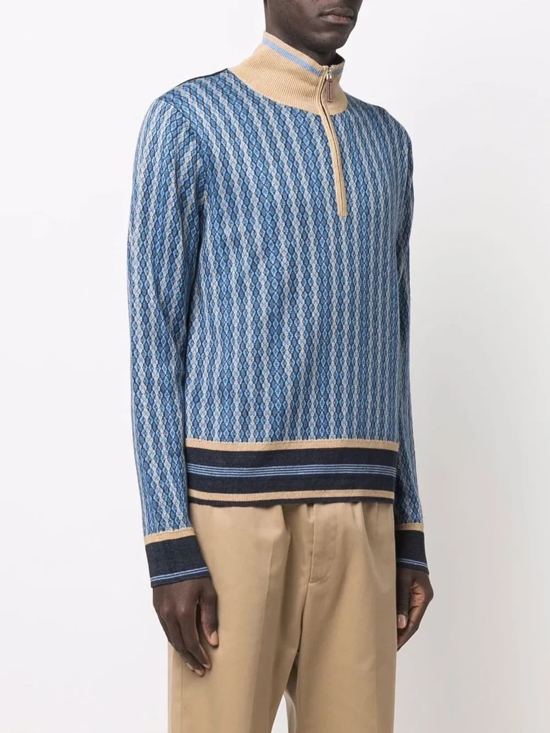 웨일즈보너 오케스트라 리넨 자카드 하프집업 스웨터 상품이미지2