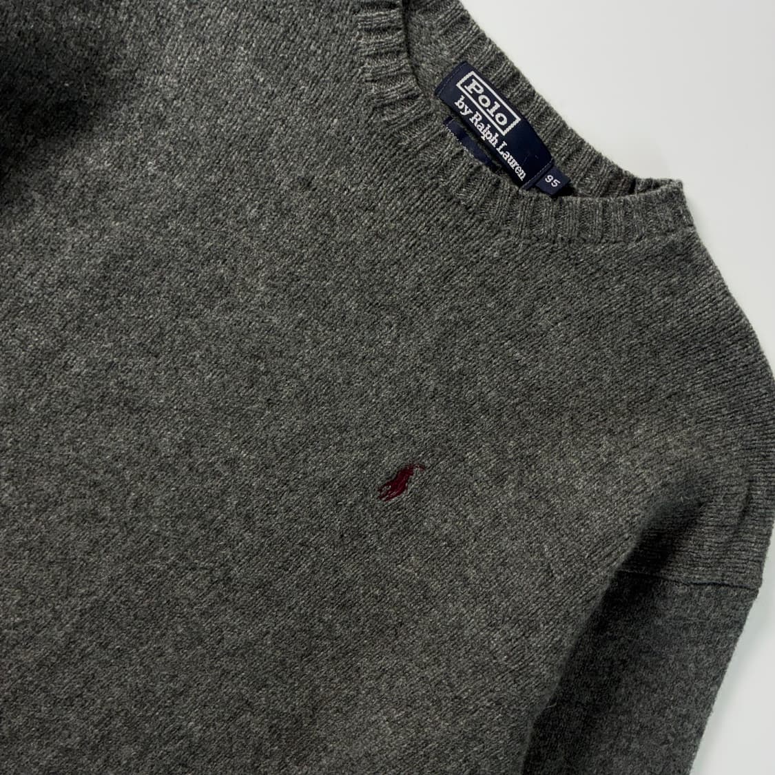 Polo  폴로 랄프로렌 자수 램스울 그레이 라운드 니트  상품이미지3