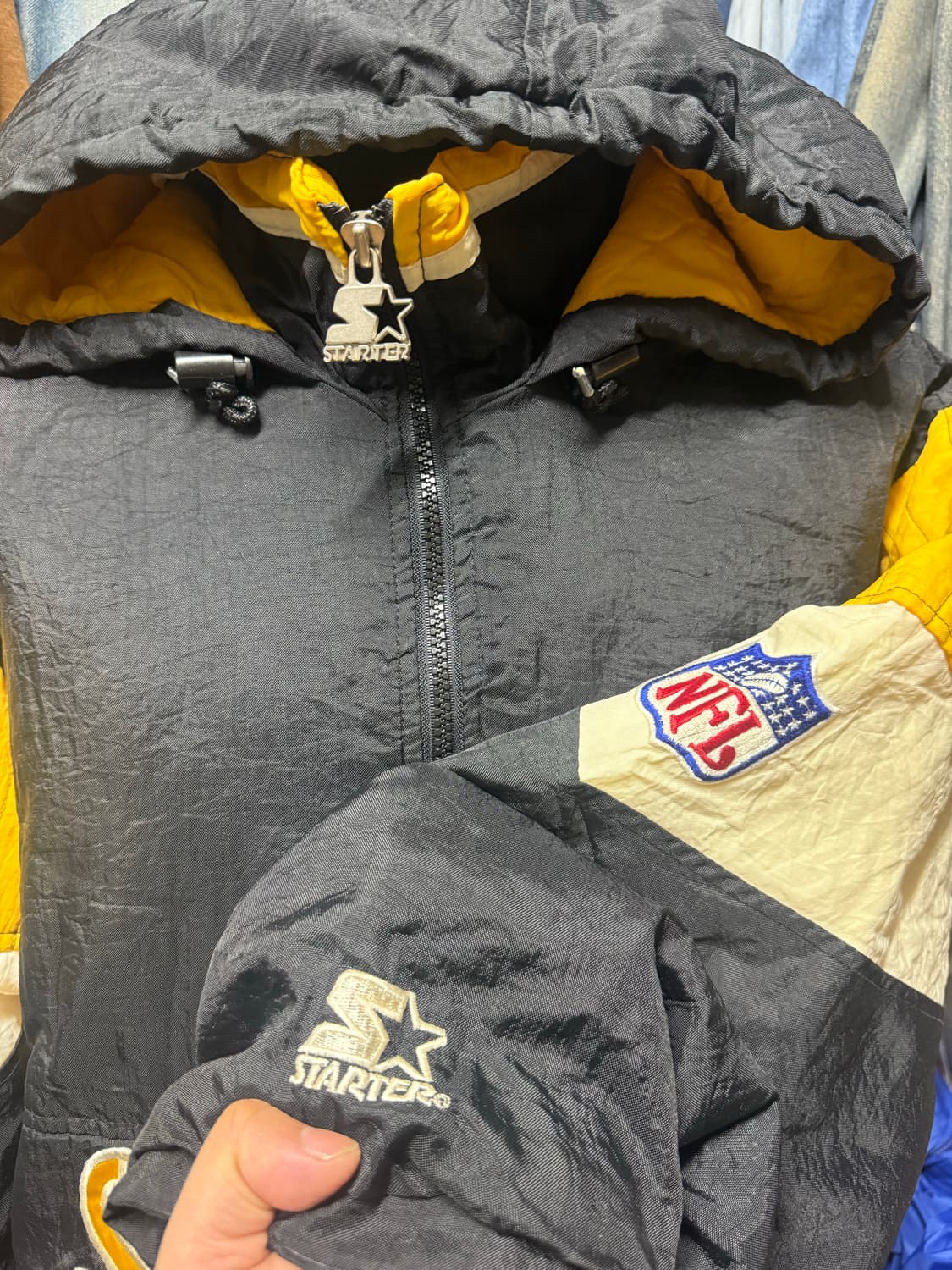 [L] 스타터 NFL 피츠버그 스틸러스 아노락 패딩 상품이미지2
