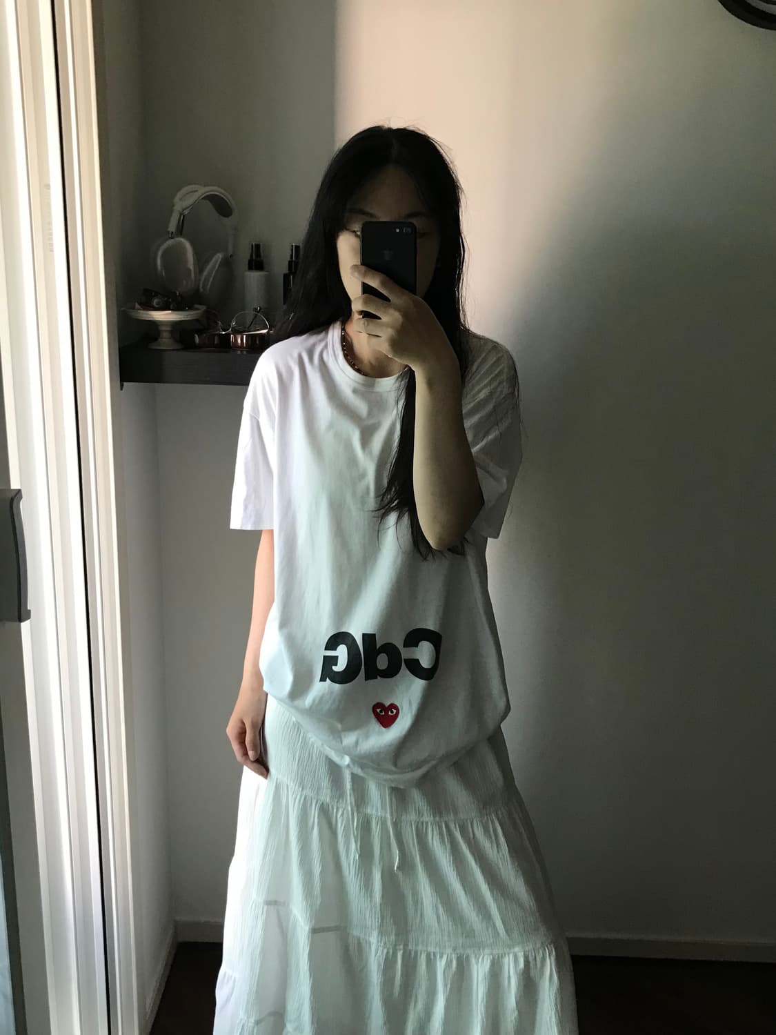 꼼데가르송 CDG 로고 화이트 반팔티 상품이미지3