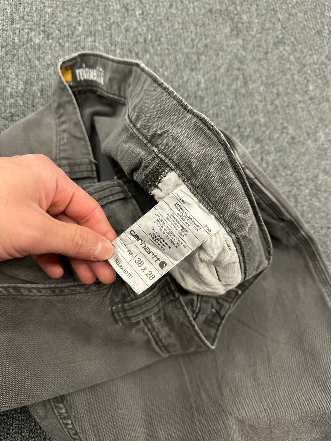 38) 칼하트 Relaxed Fit 차콜 워크팬츠  상품이미지8