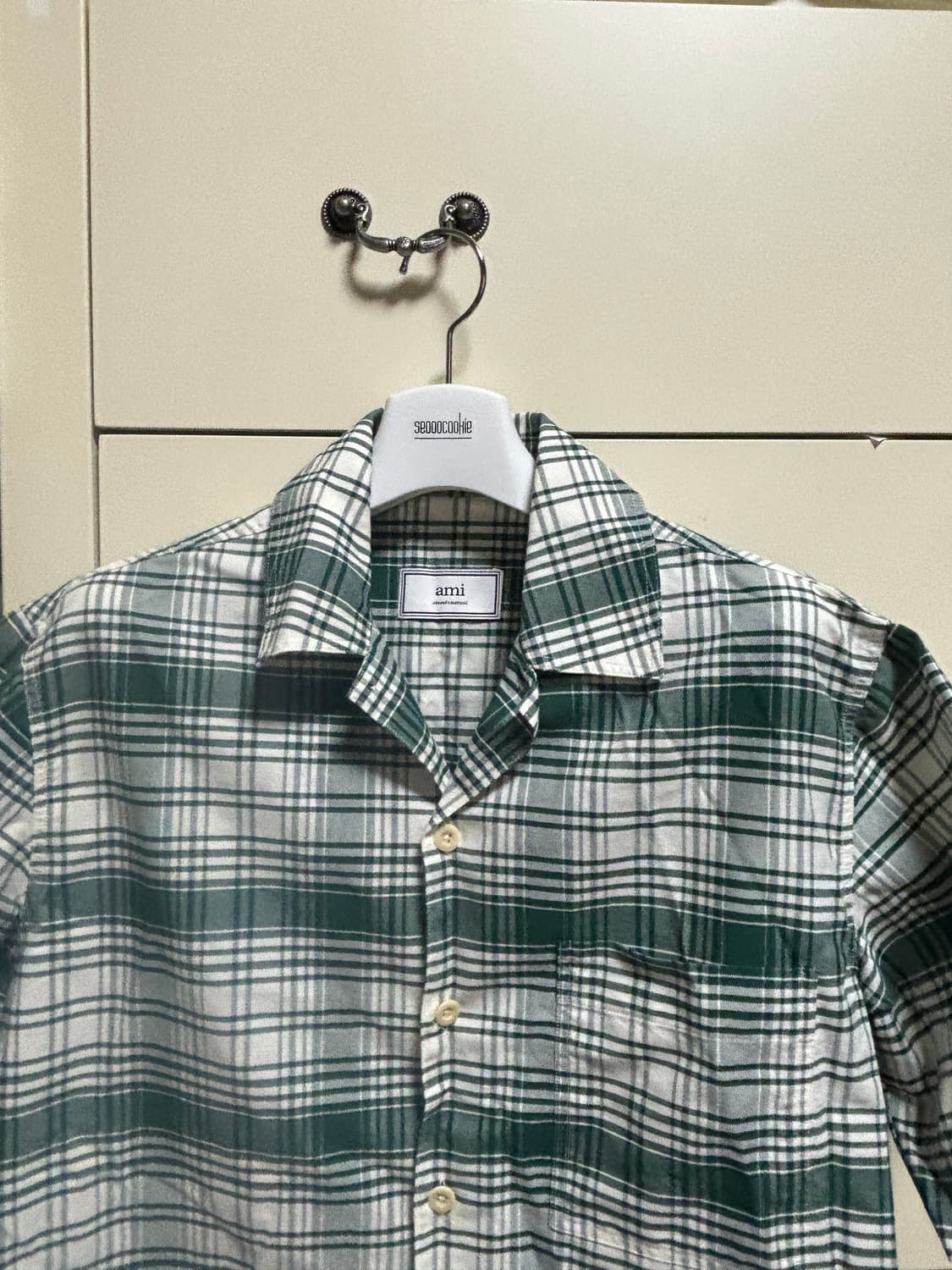 AMi Open Collar Shirt - Green  상품이미지3