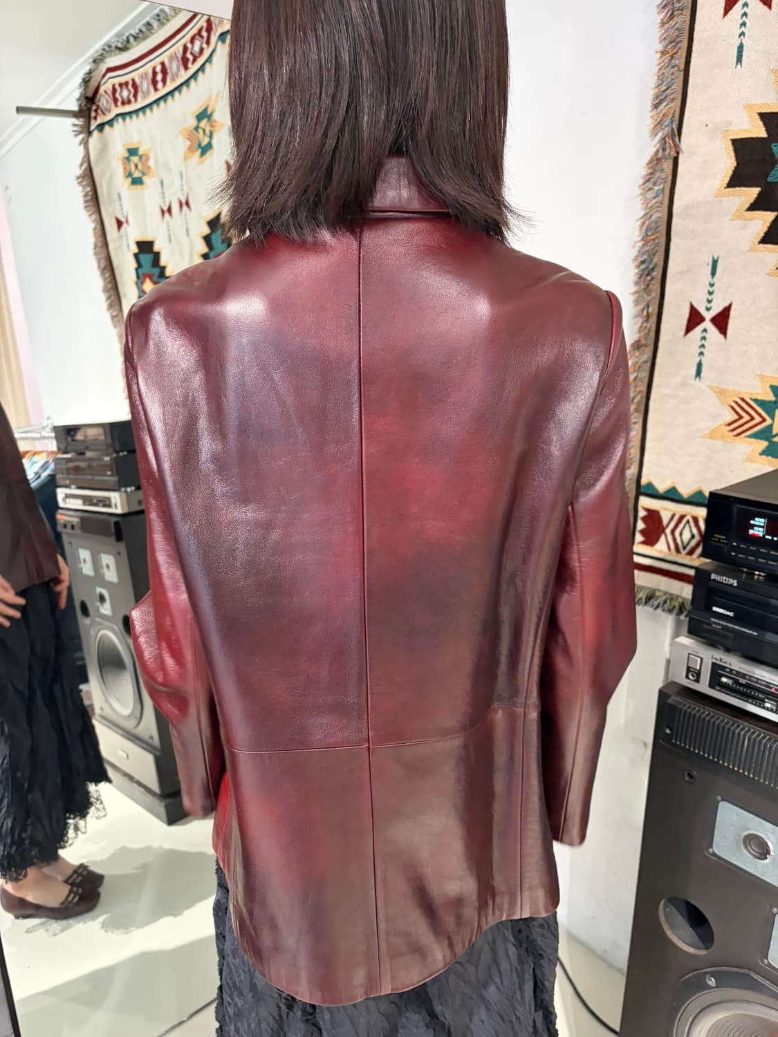  ESSEX 버건디 레더 자켓 상품이미지3