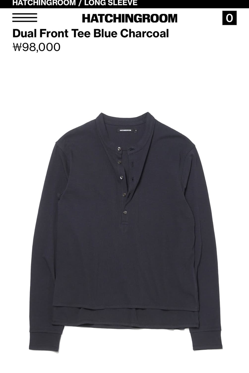  Dual Front Tee Blue Charcoal 상품이미지1