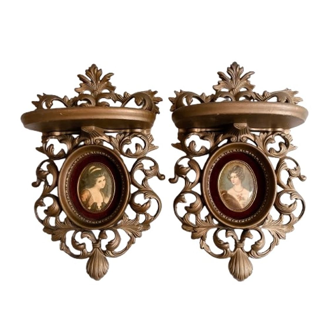 앤틱 까메오 벽걸이 선반 세트 2pcs 상품이미지1