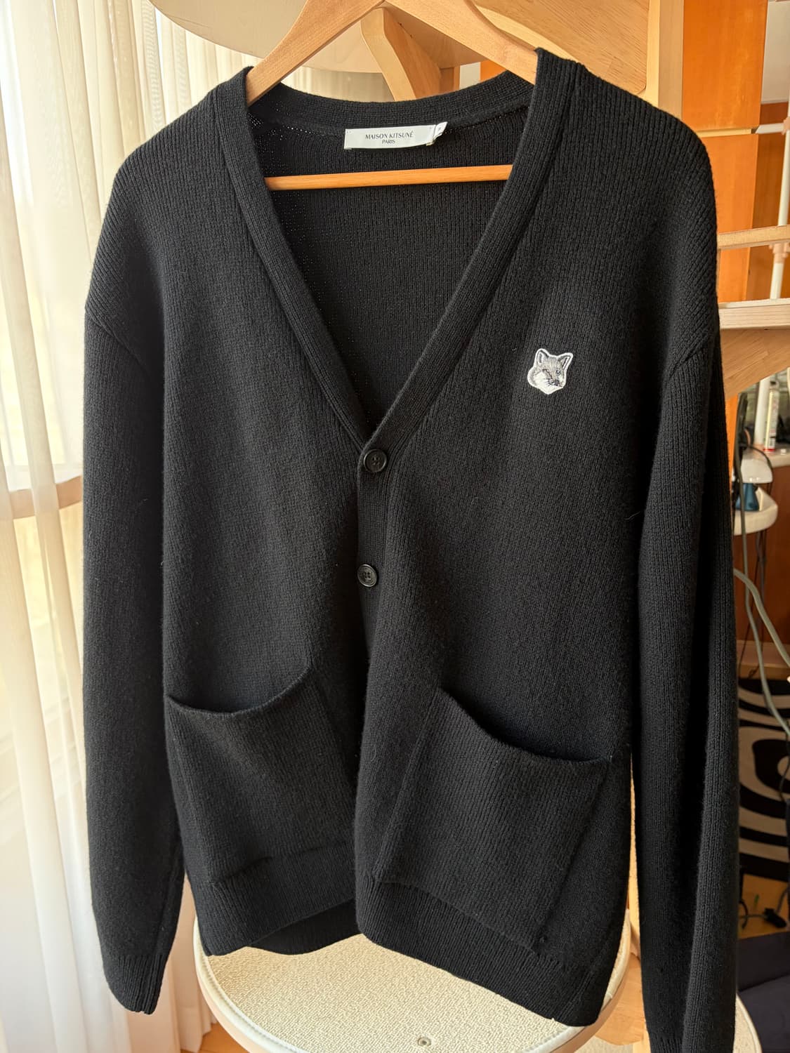 메종키츠네 그레이폭스 울가디건 M 상품이미지1
