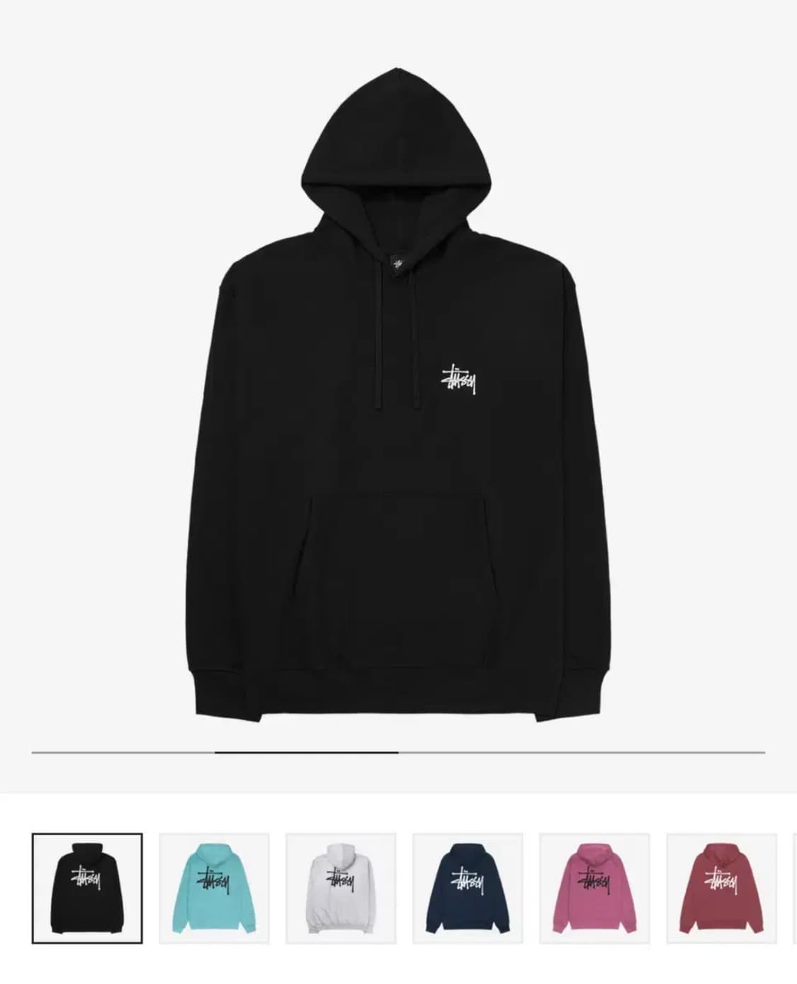 스투시 베이직 후드티 블랙  상품이미지1