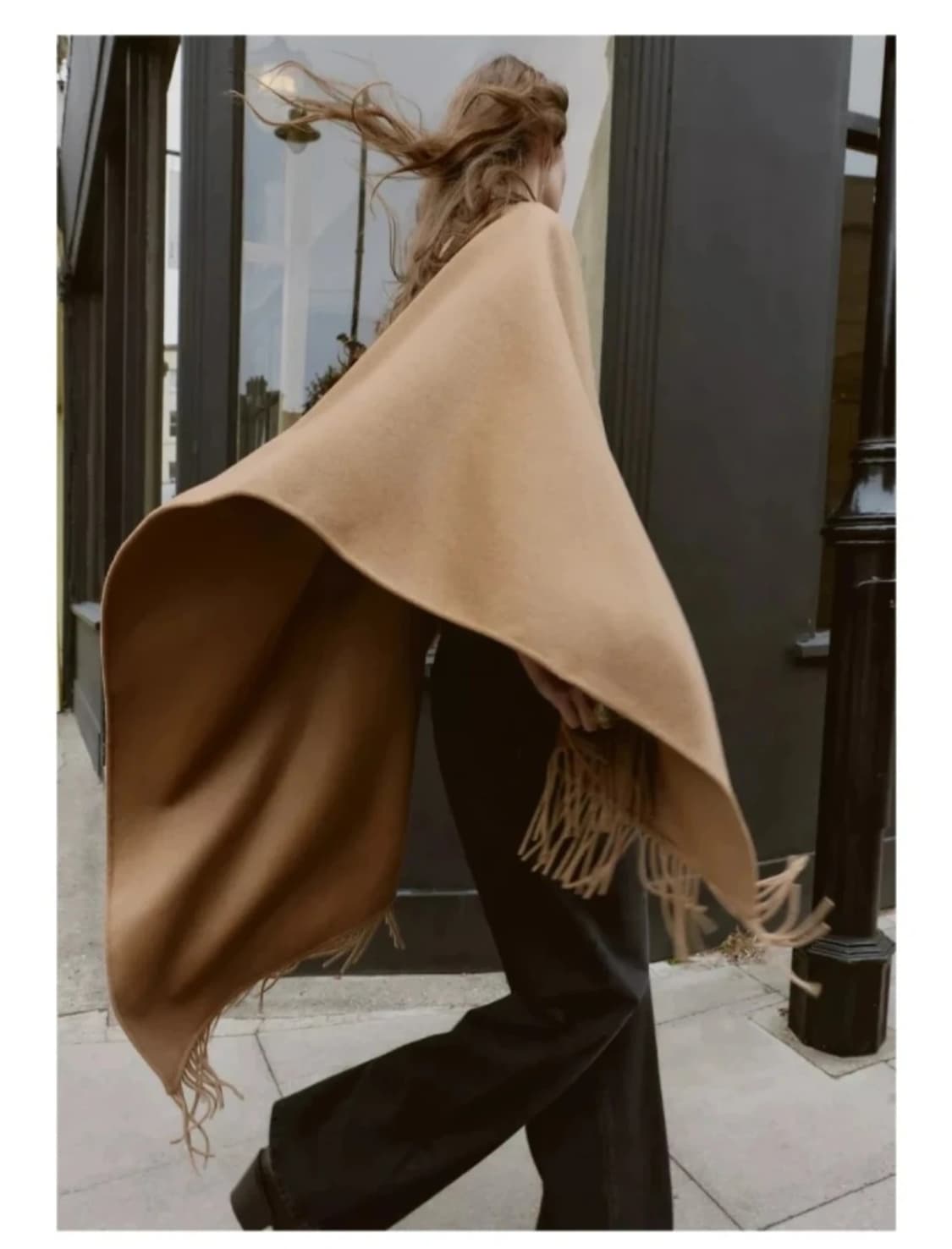 ZARA 울 프린지 롱 케이프 상품이미지4