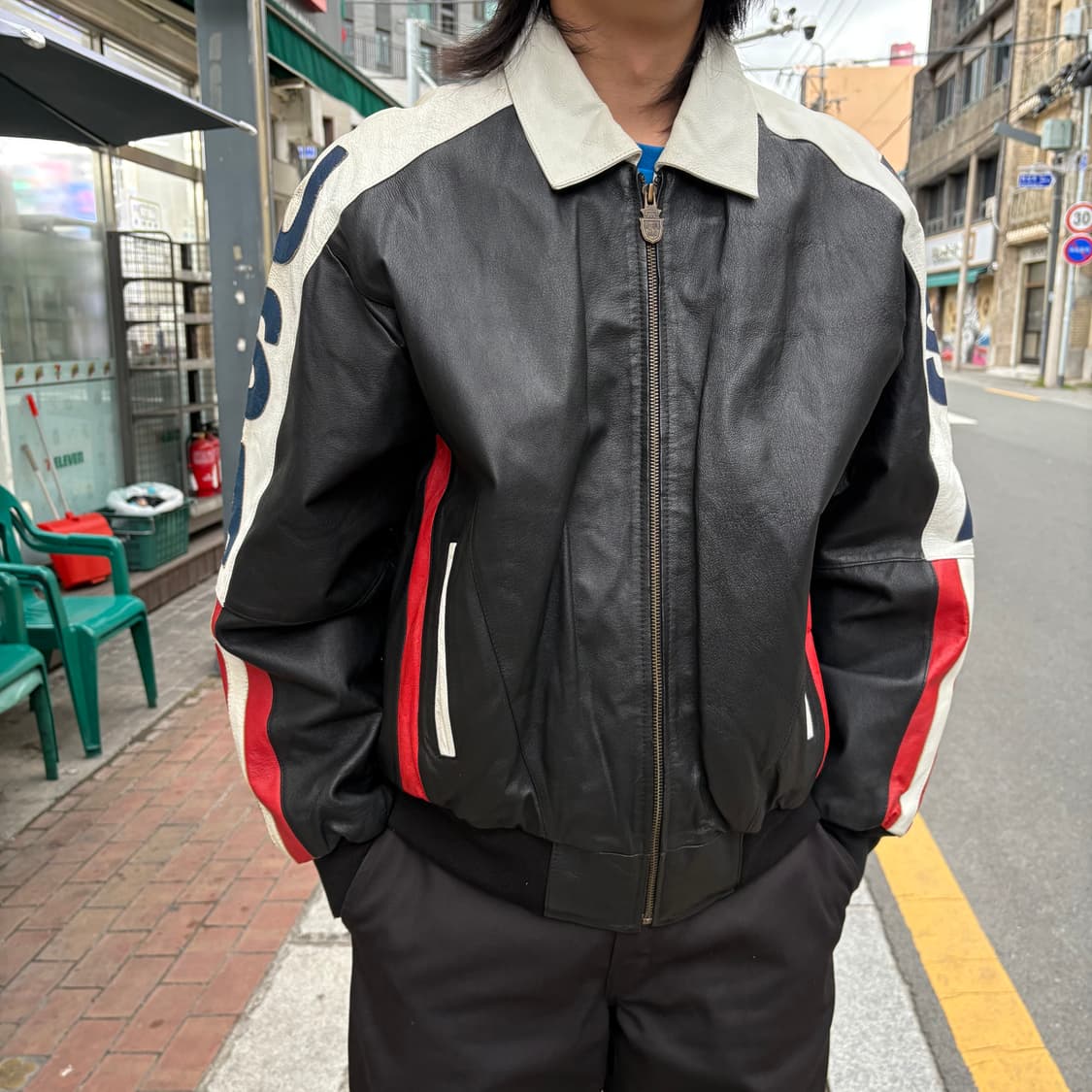 마이클 호반 성조기 레더자켓 상품이미지2