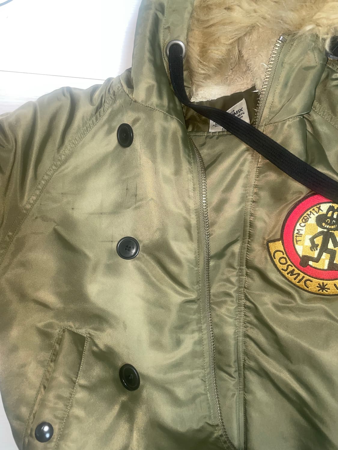 팀코믹스 ma-1 후디드 덱 점퍼 m 카키 상품이미지3