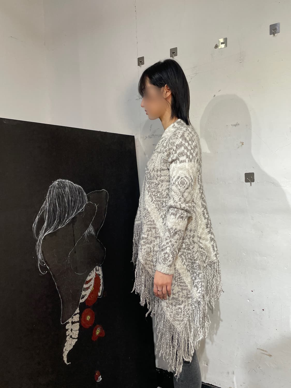 아베크롬비 오리엔탈 에스닉 프린지 로브 가디건 M 상품이미지4