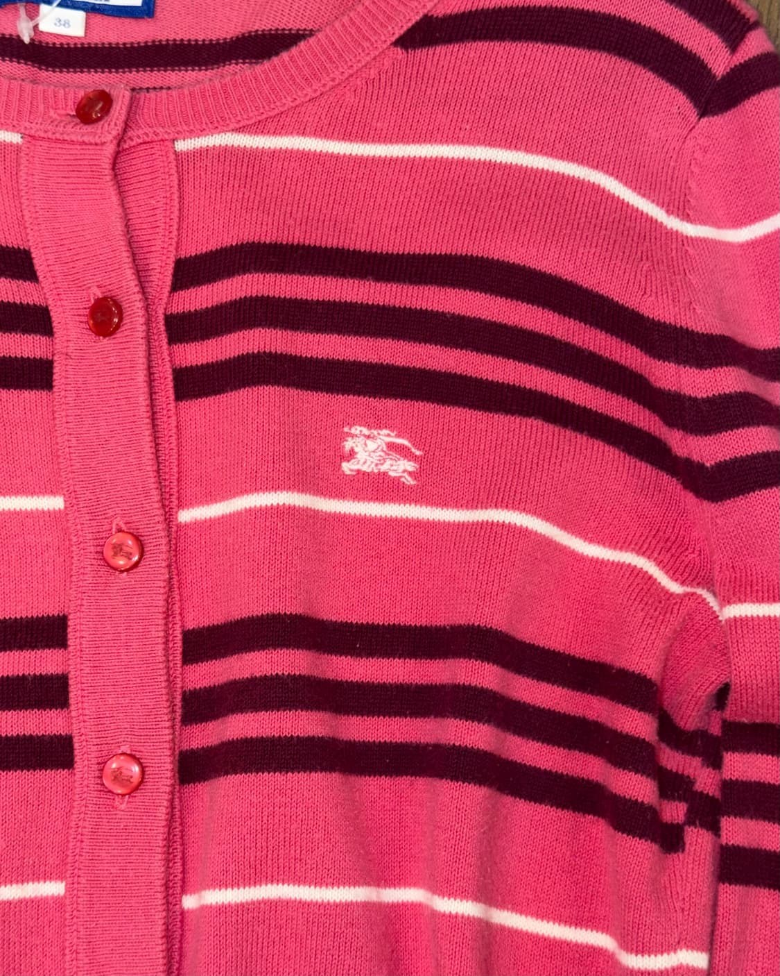 🎀버버리 블루라벨 핑크 스트라이프 가디건 🎀 상품이미지3