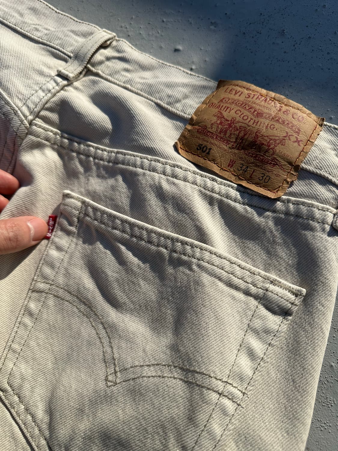 90s Levi's 501 빈티지 리바이스 화이트 데님팬츠 상품이미지6