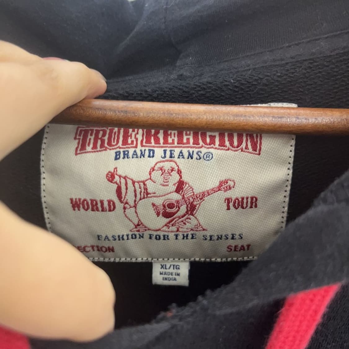 트루릴리전 빈티지 레트로 스트릿 양털로고 후드티 XL C09155 상품이미지5