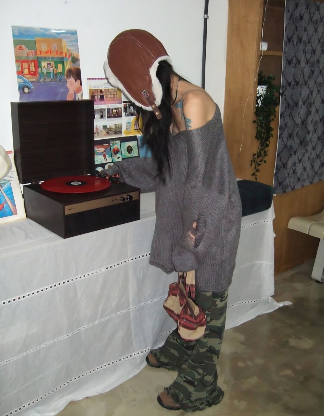 모래하우스 언더 프릴 카모팬츠 카키 상품이미지1