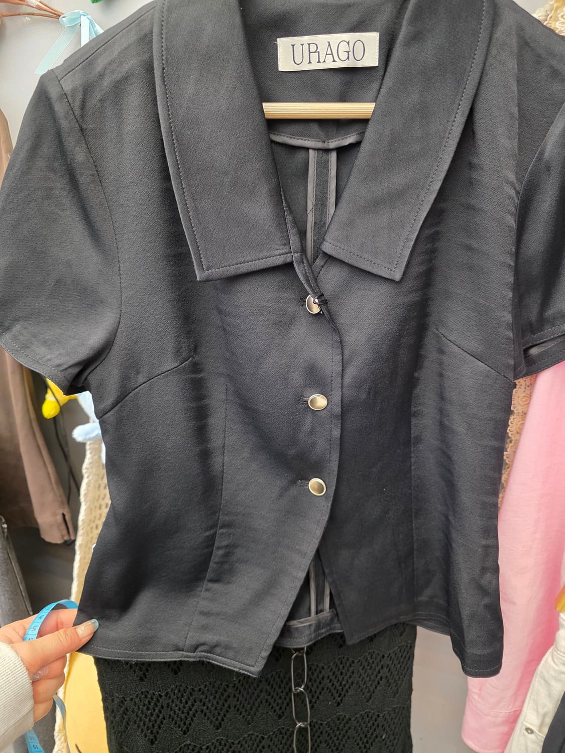 새상품 유라고 URAGO 카라 반팔 S 상품이미지1