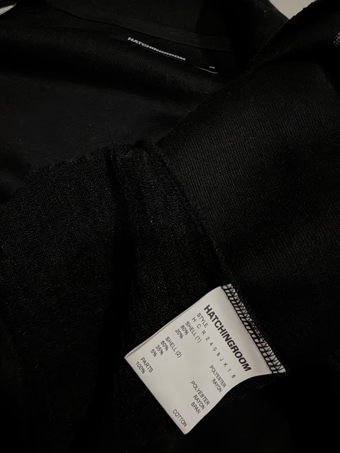 해칭룸 더블 슬리브 트랙 가디건 블랙 상품이미지5