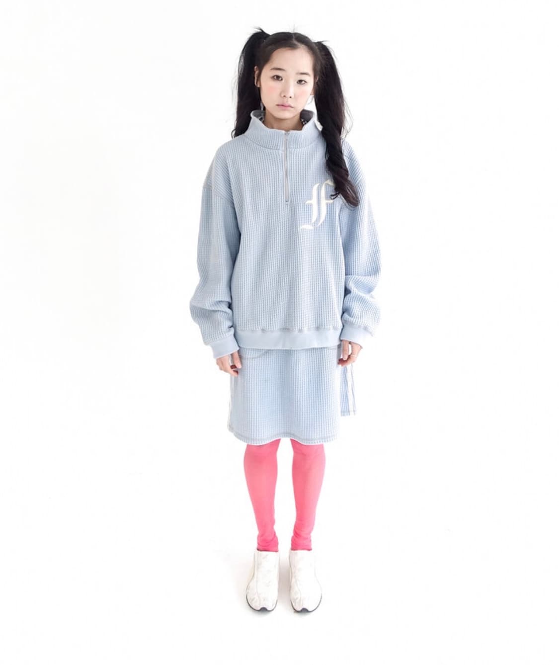 waffle half zip pullover (blue) (세트로 판매) 상품이미지1