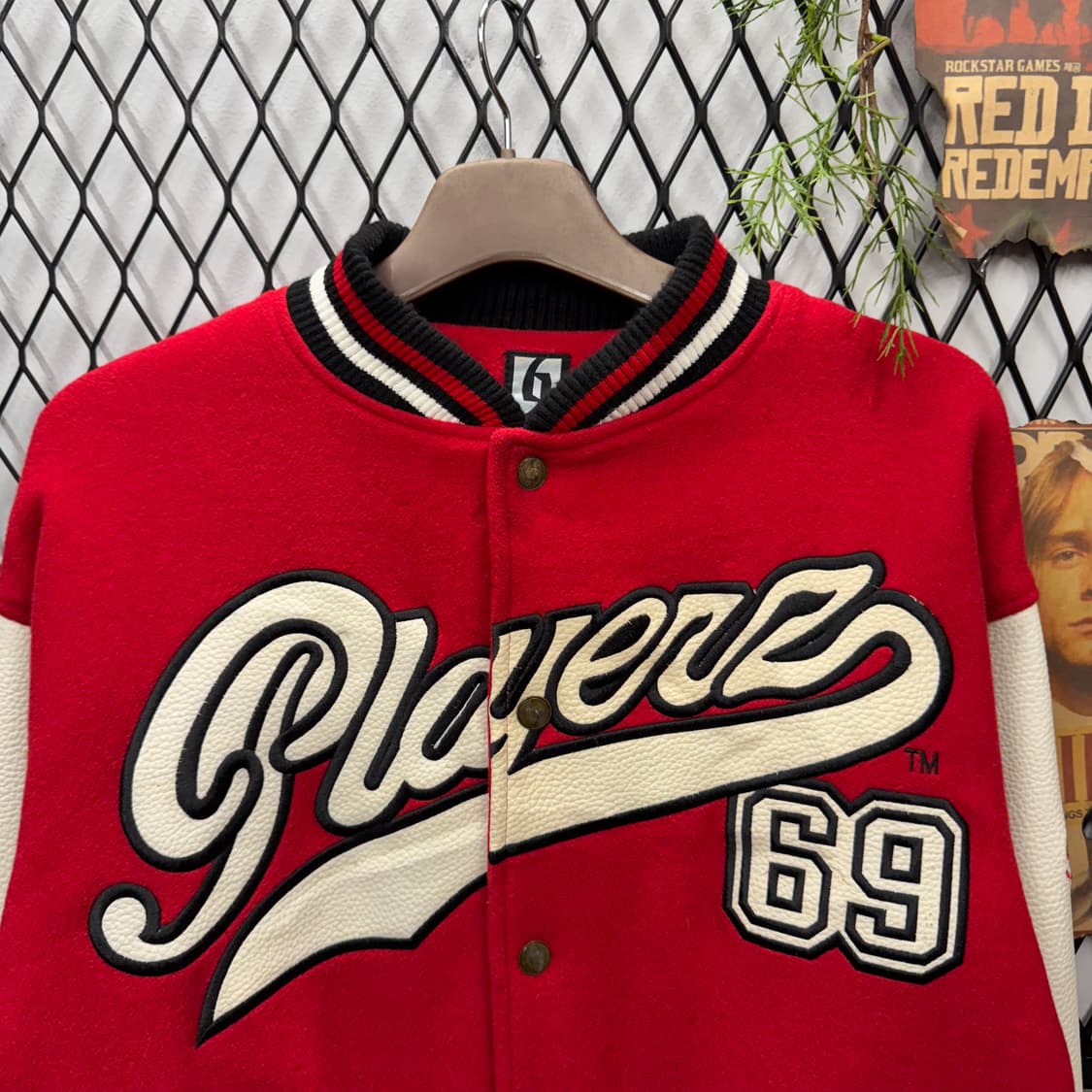 00s PLAYERSACS 스타디움 자켓 전면 로고 포인트 레드 상품이미지3