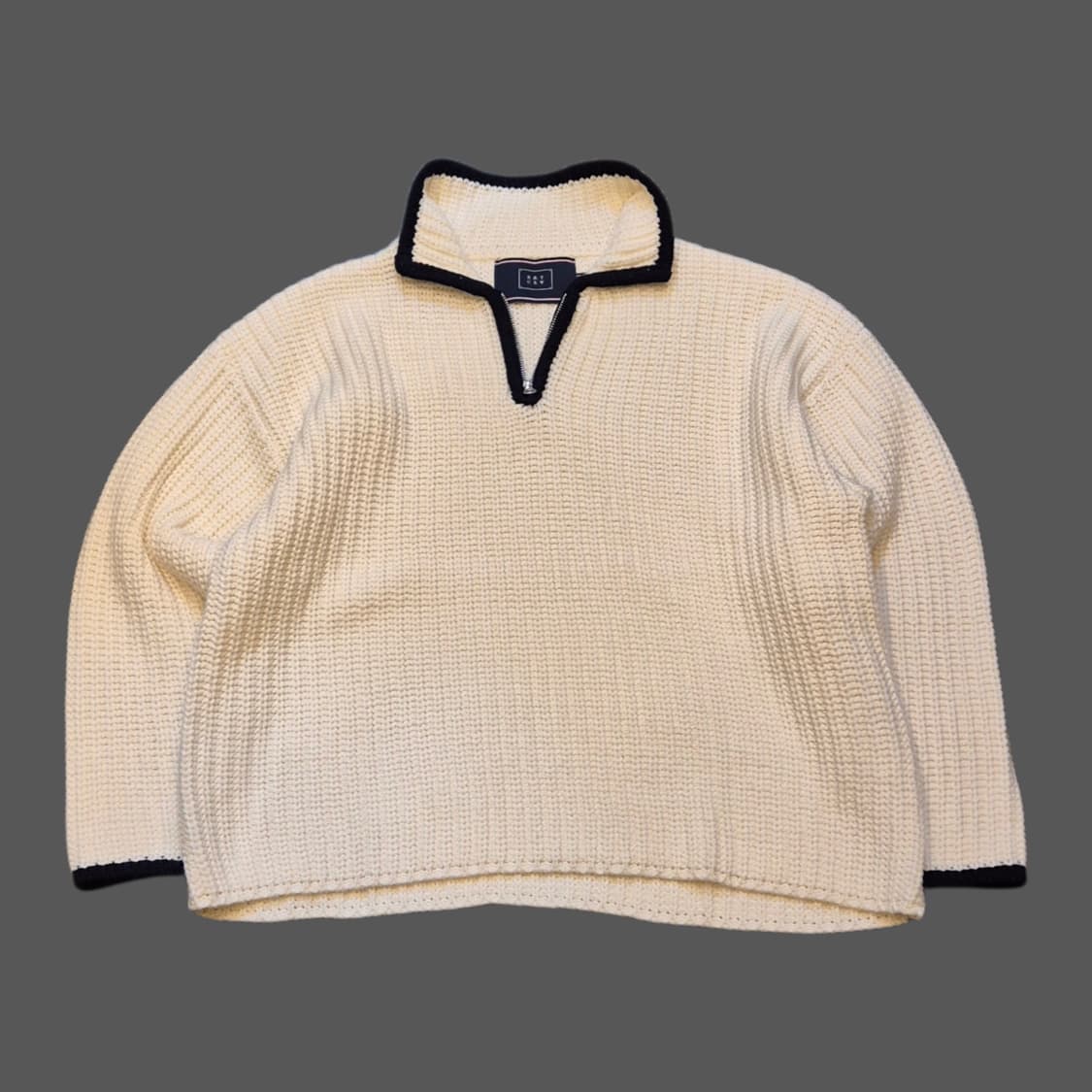 M 아이보리 하프집업 오버핏 카라니트 상품이미지1