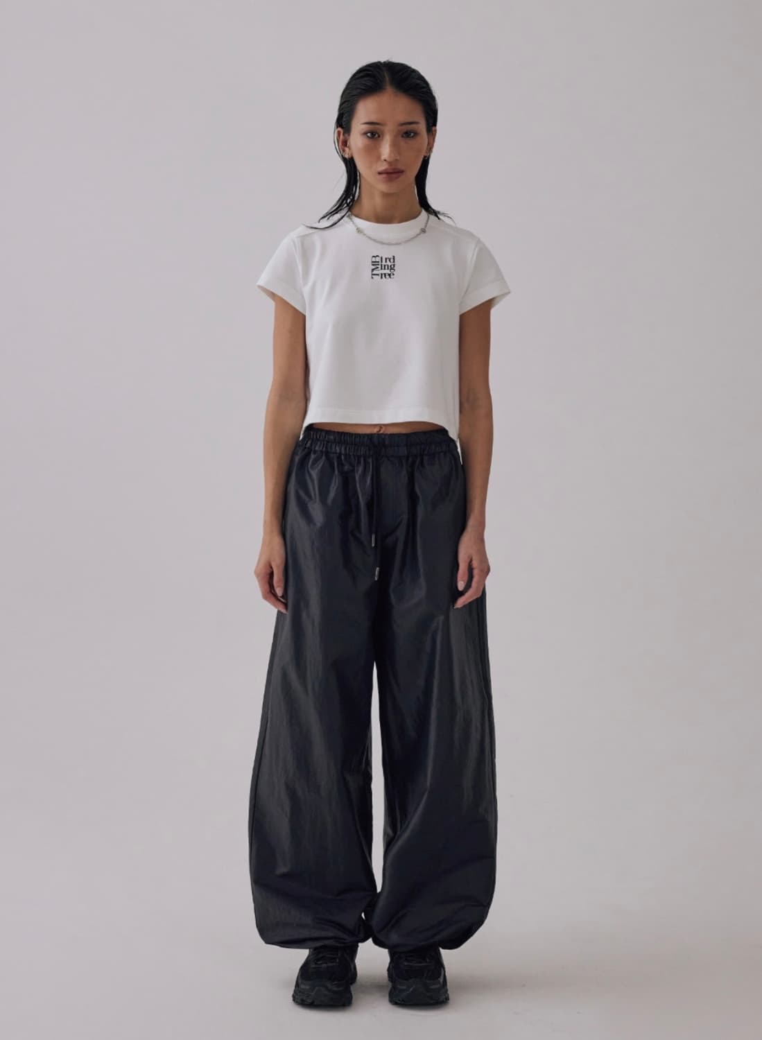 트리밍버드 스몰 스퀘어 로고 티셔츠 화이트 상품이미지3