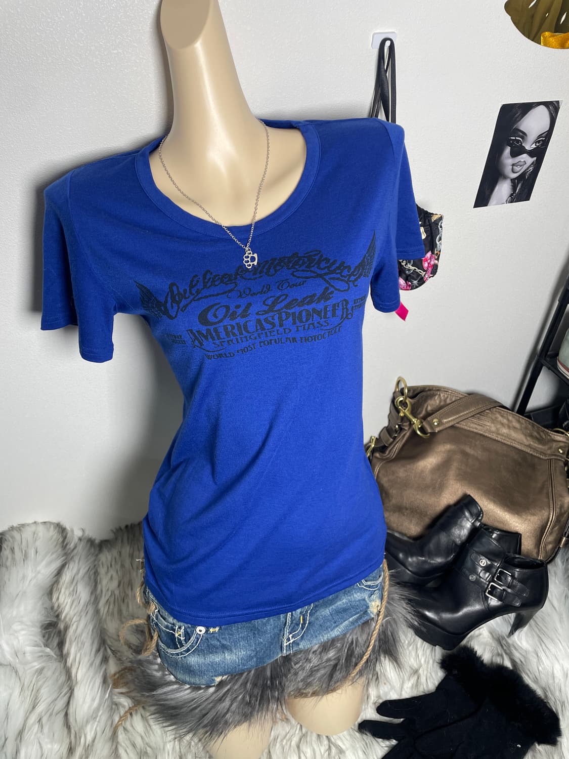 M.K.R 날개 백 시스루 반팔티셔츠 상품이미지3