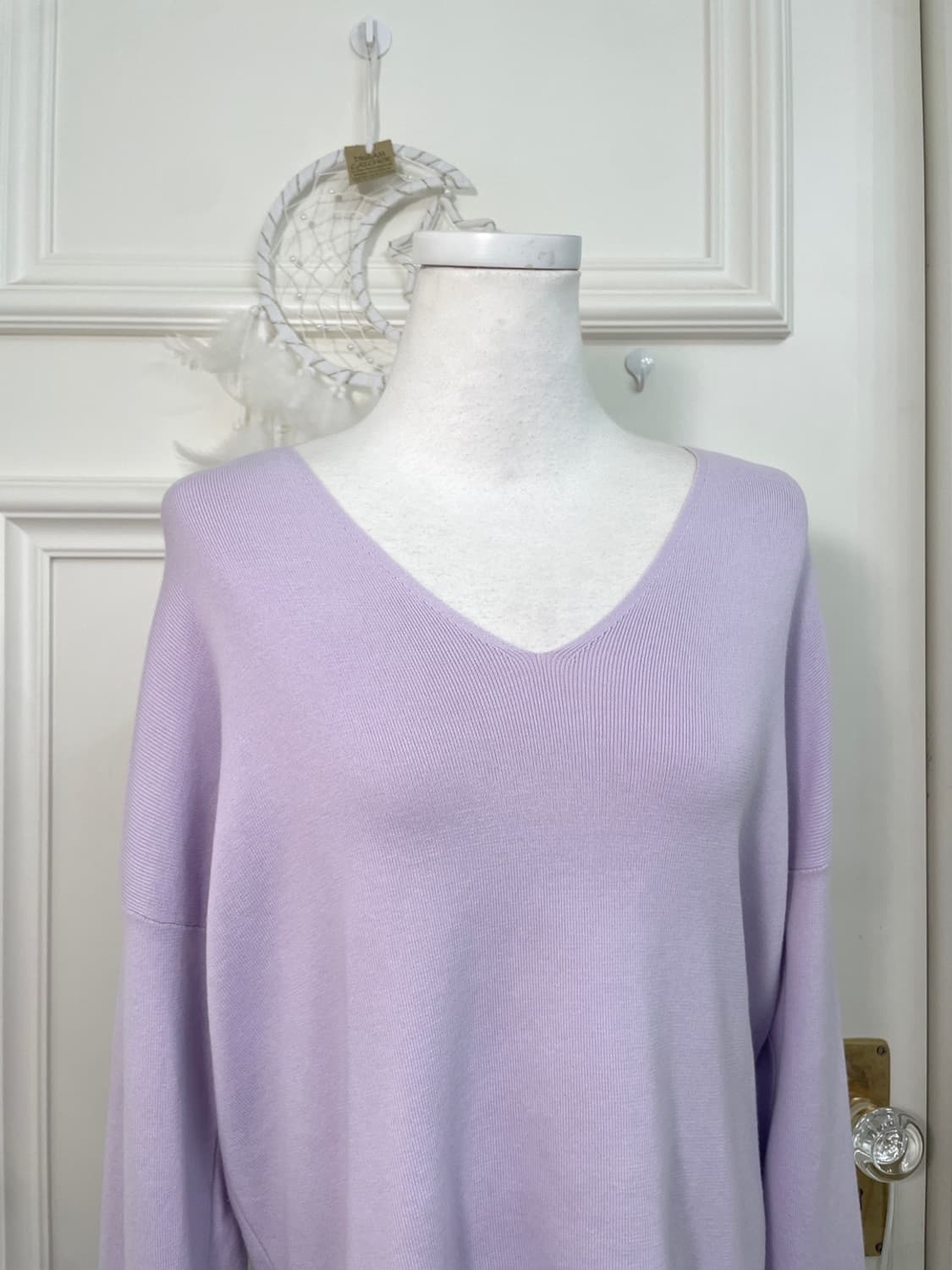 lavender v-neck basic knit top 상품이미지5