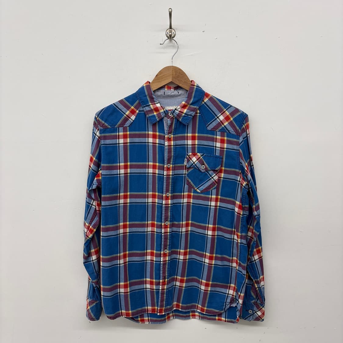 리바이스 블루 체크 긴팔 셔츠 남성 M 상품이미지1