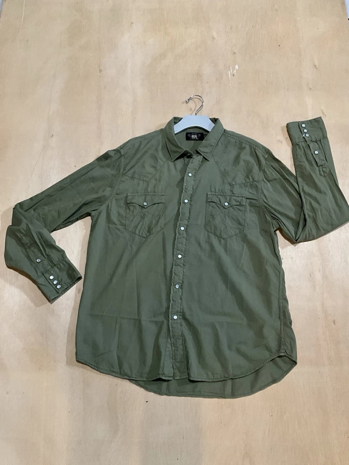 RRL 더블알엘 버팔로 웨스턴 셔츠 올리브 그린 상품이미지1