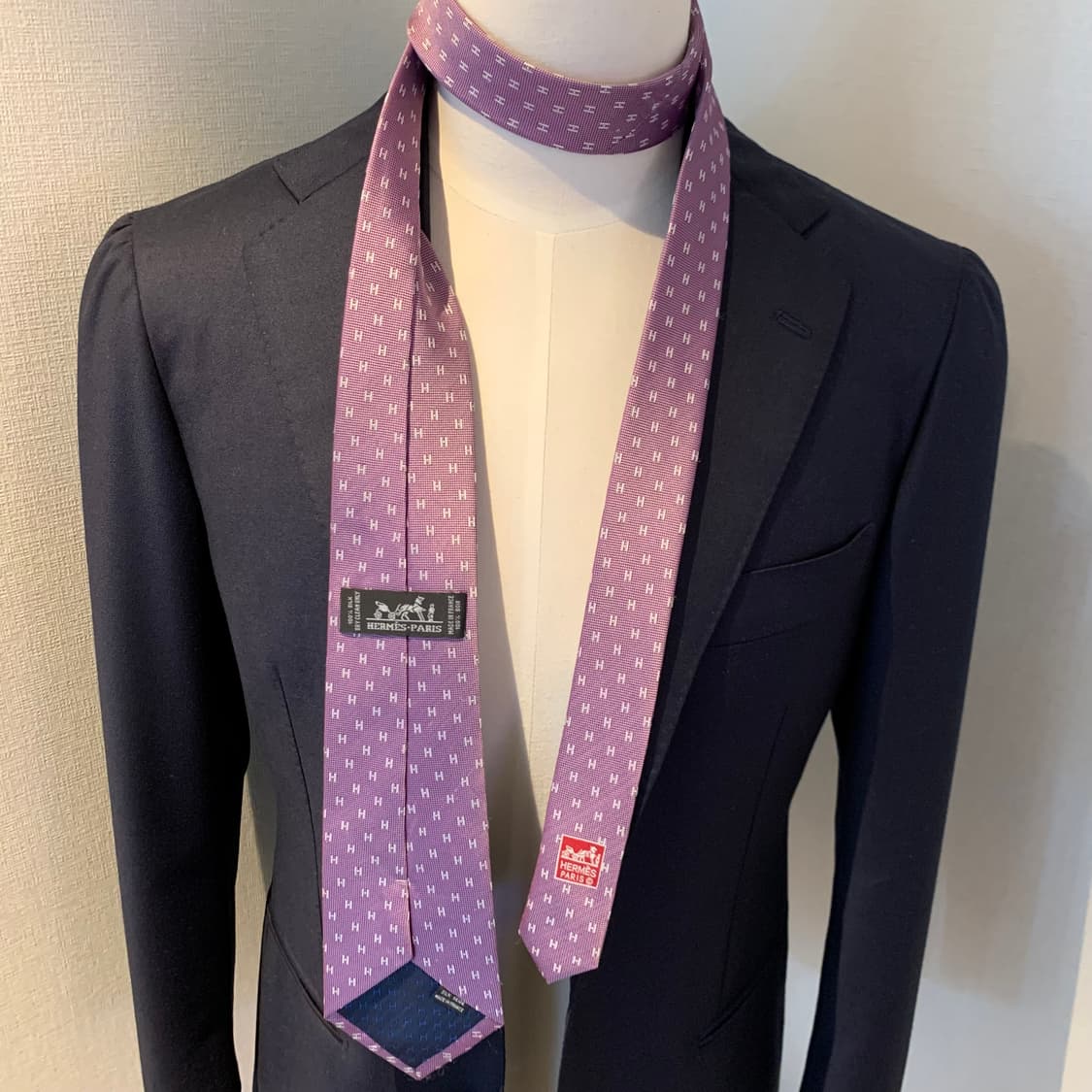 에르메스(HERMES) H로고 모노그램넥타이 명품 프랑스 100실크 상품이미지2