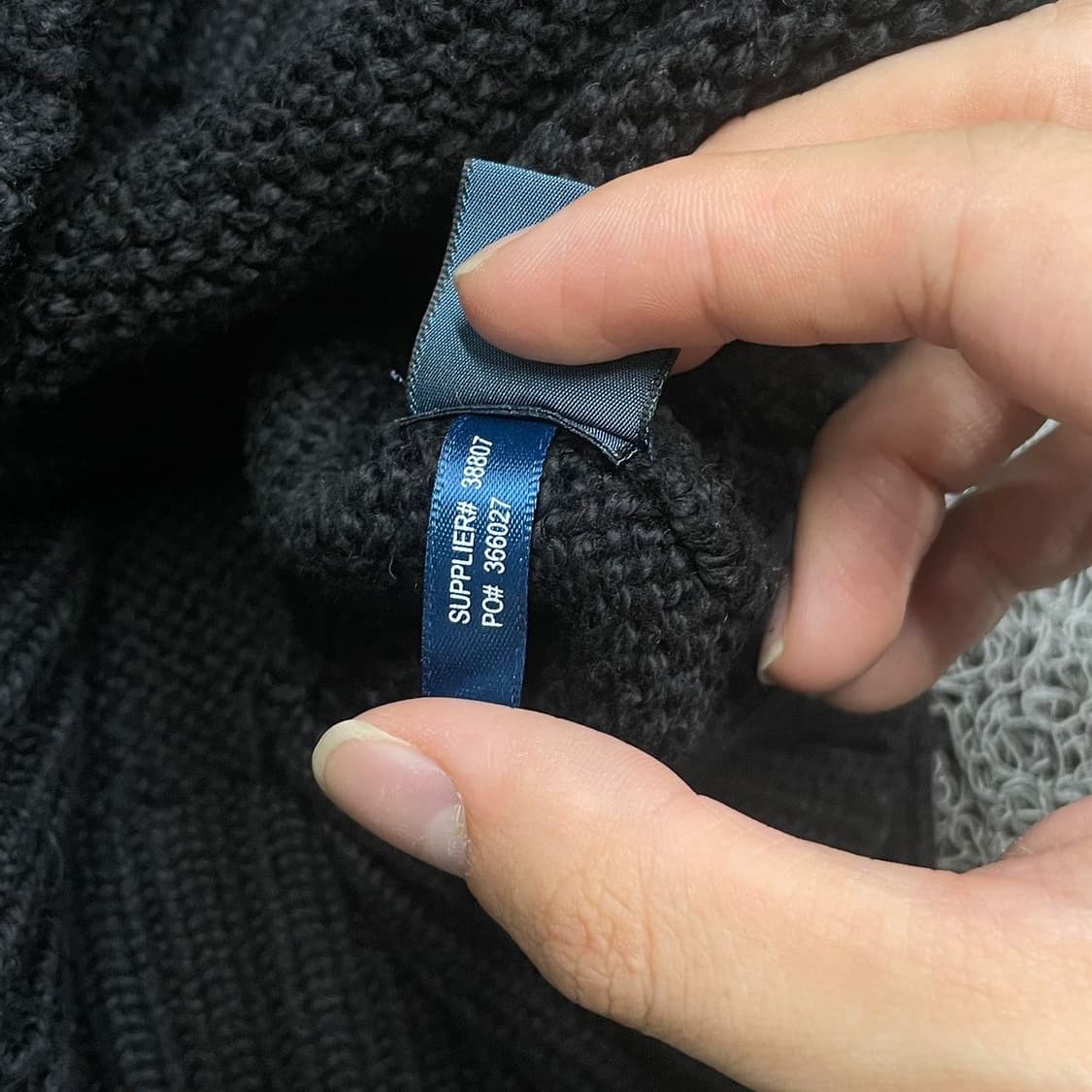 Polo  폴로 랄프로렌 자수 블랙 코튼 라운드 니트 상품이미지5