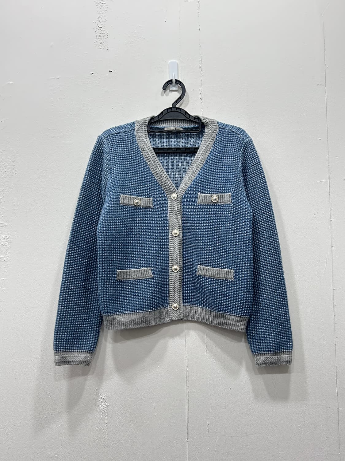 [90] 로엠 블루 트위드 니트 가디건 여성 90사이즈 상품이미지1