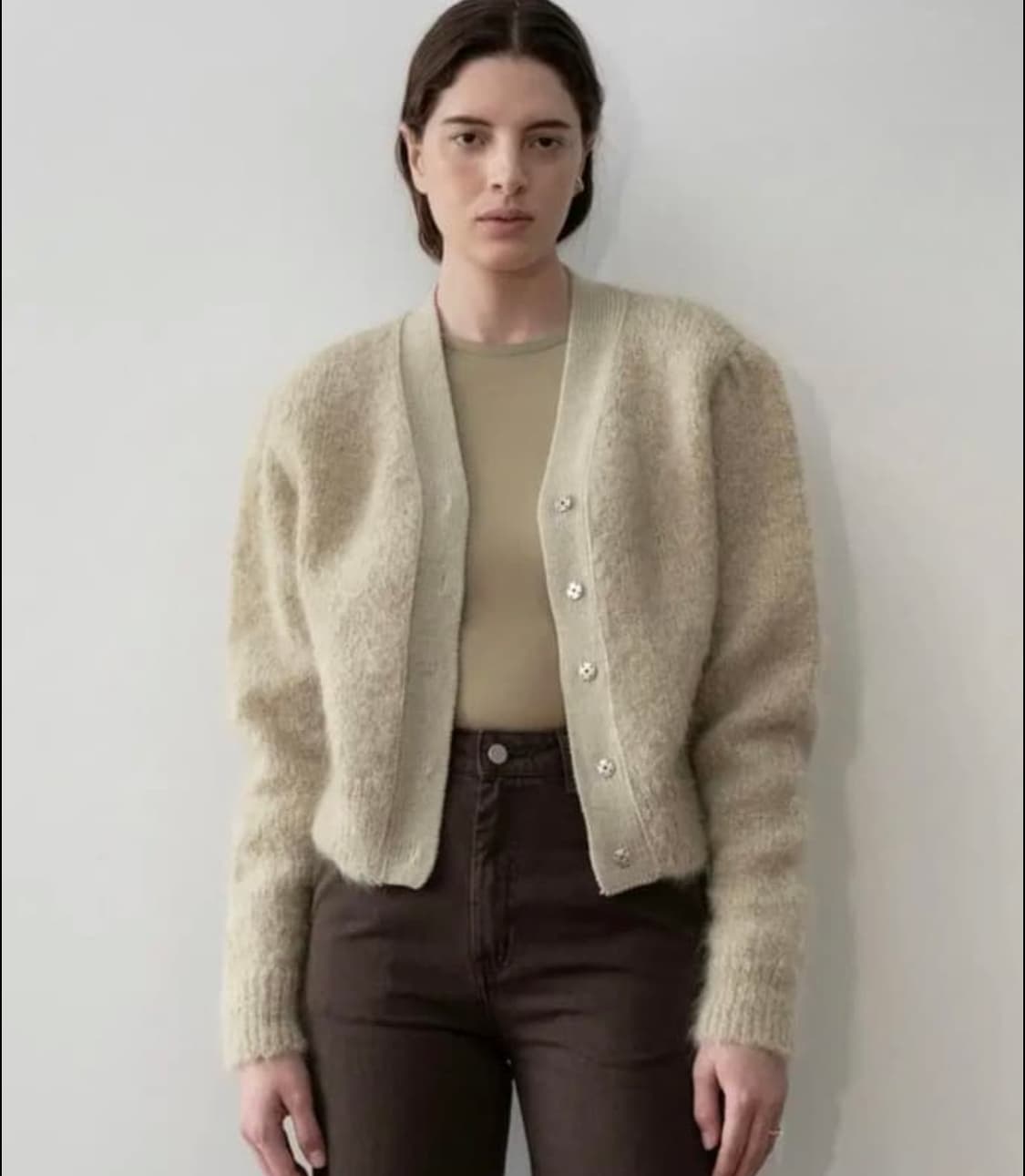 아모멘토 그랜마 가디건 올리브 상품이미지1