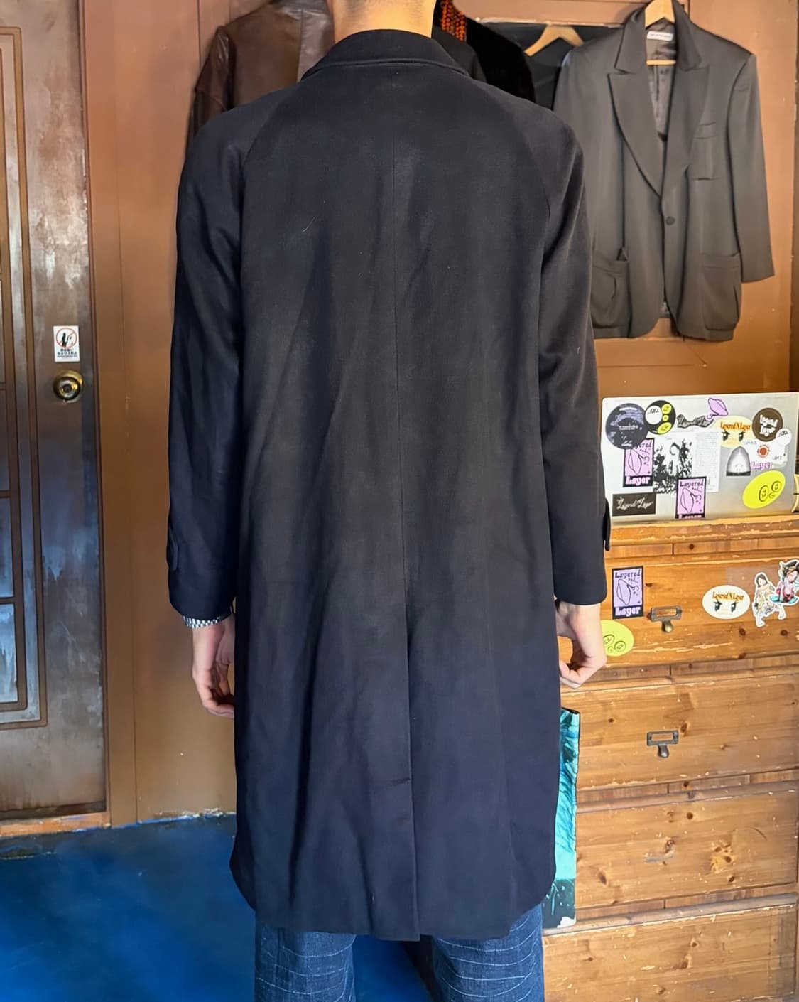 HENRY FORMAN CASHMERE 100% NAVY COAT 상품이미지4