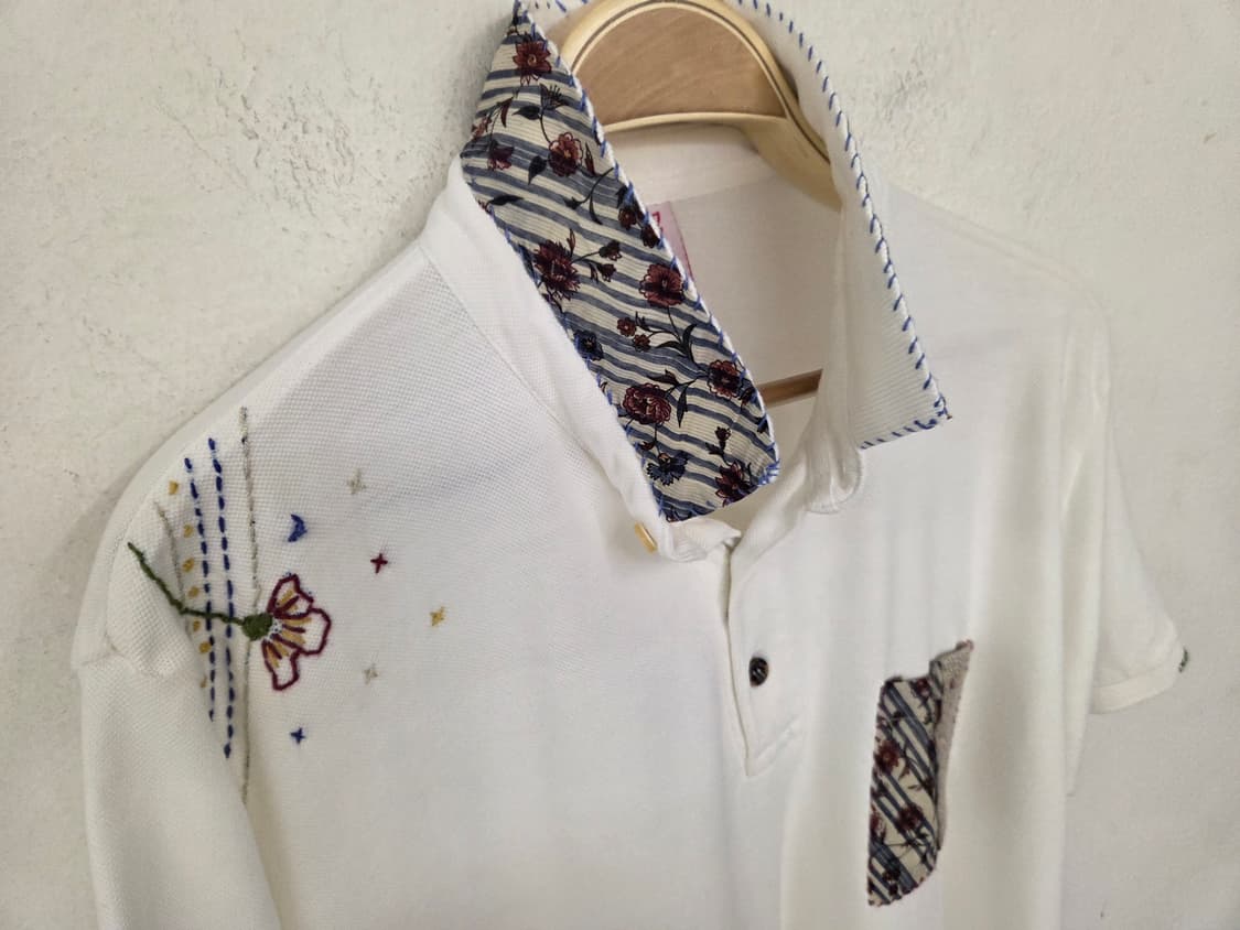 BOB 화이트 자수 포인트 폴로티 2XL 상품이미지4