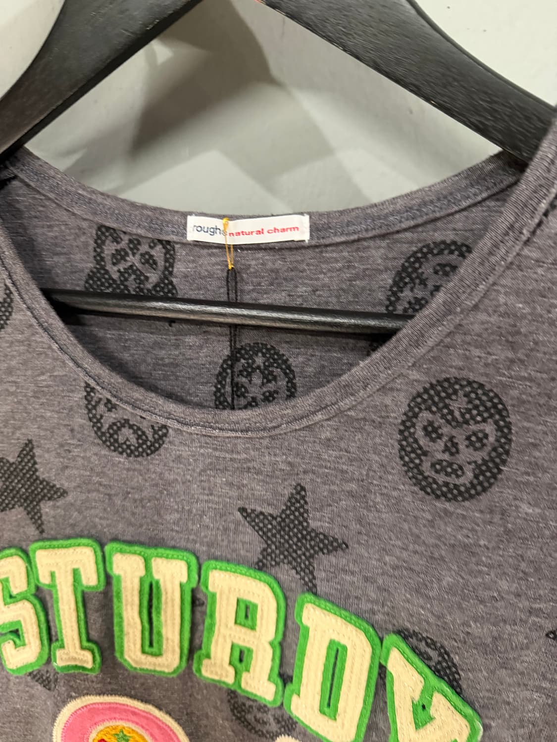 Rough mask & star pattern lettering top 상품이미지10