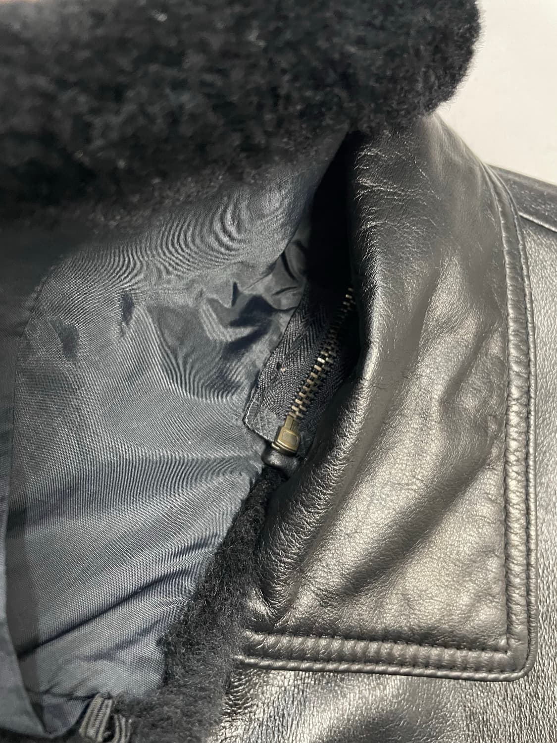 빈티지 블랙 레더자켓 (퍼 탈부착가능) H1199 상품이미지4