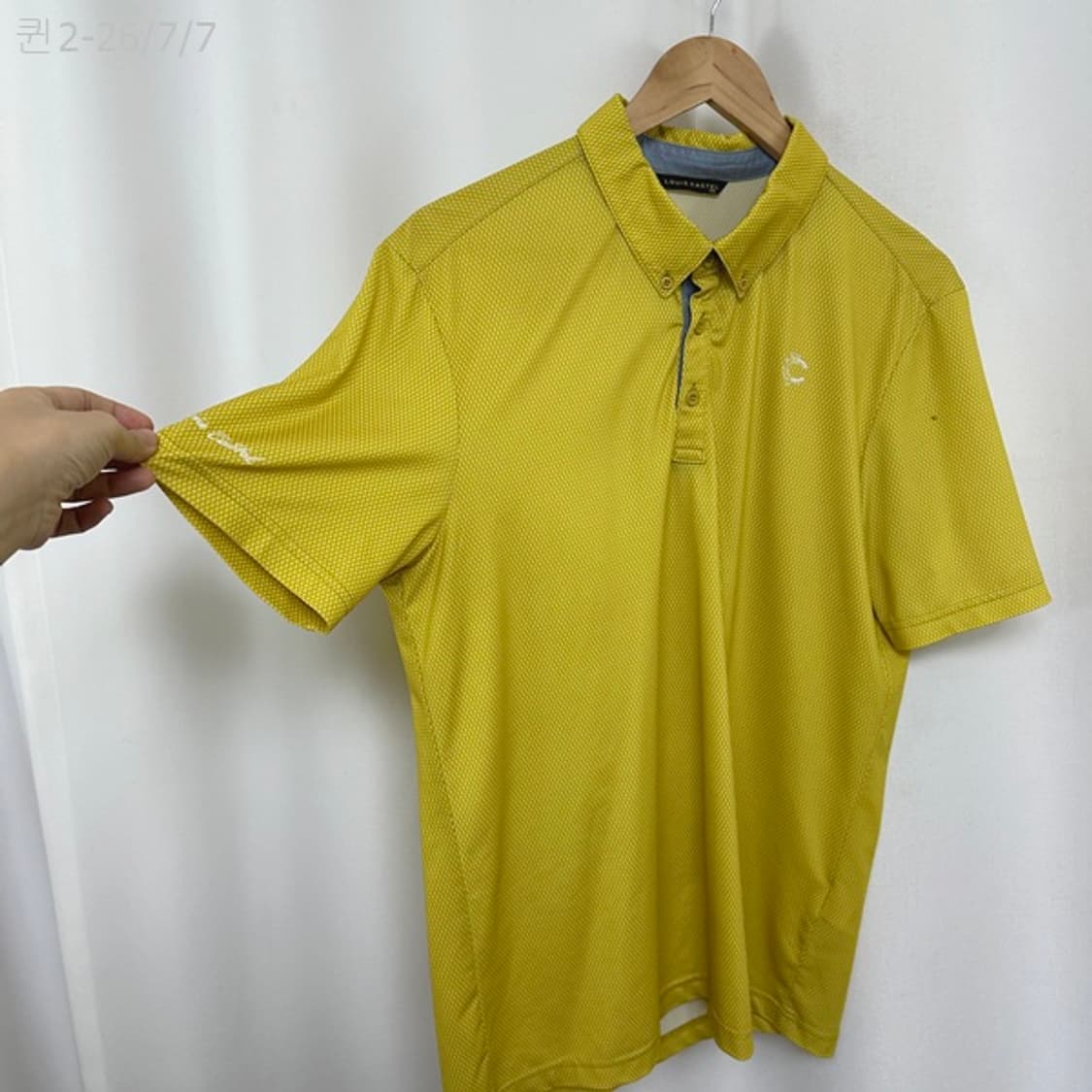 
루이까스텔 남자 스판 카라 반팔티 옐로우 100 상품이미지5