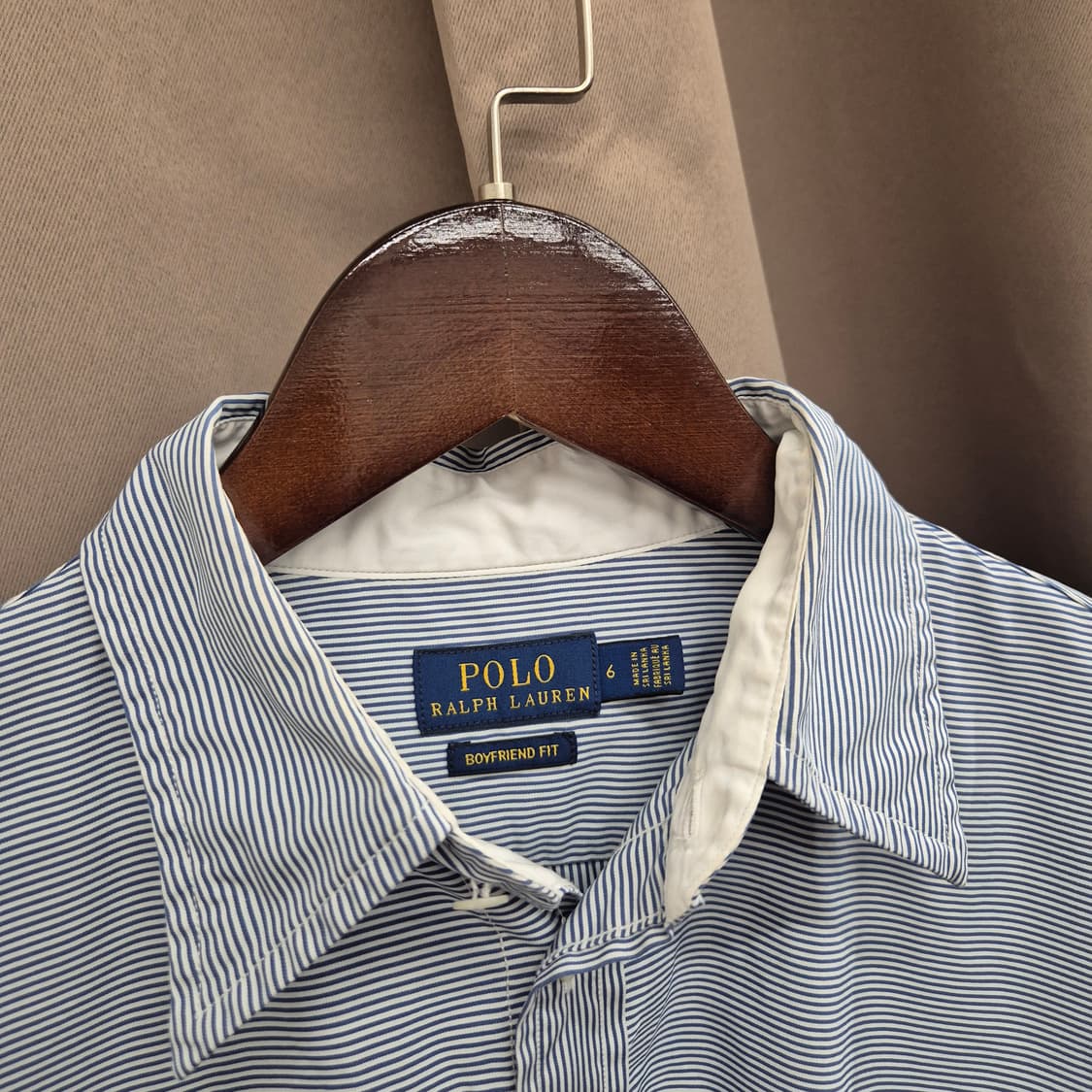 폴로 랄프로렌 보이프렌드 핏 스트라이프 셔츠 6 상품이미지3