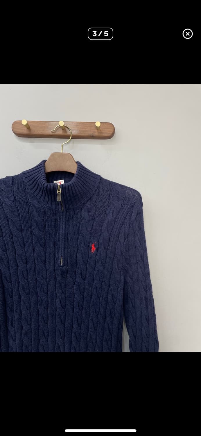 폴로랄프로렌 코튼 케이블 네이비 하프집업 스웨터 A3007 상품이미지3